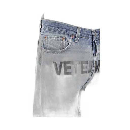 Blue Logo Print Jeans