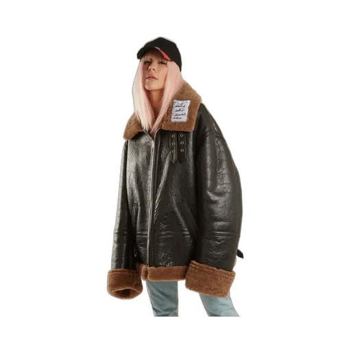 Oversized Shearling Leather Jacket