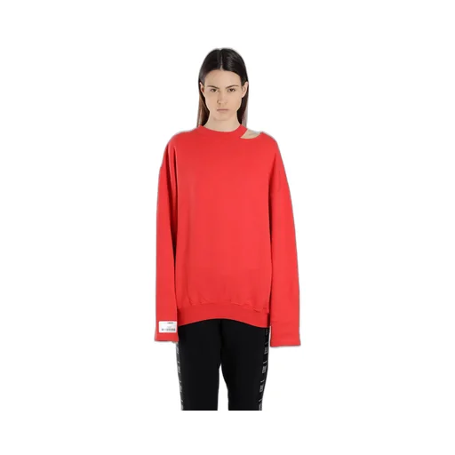 Red Cutout Elbow Sweatshirt