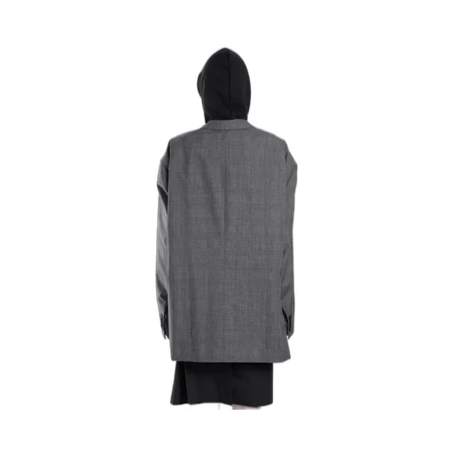 Grey Oversized Double Breasted Blazer
