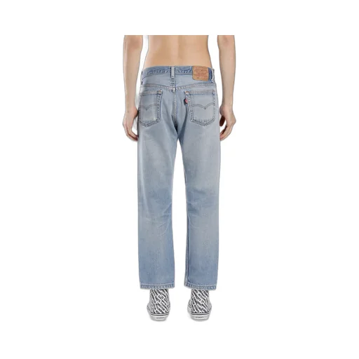 Blue Logo Print Jeans