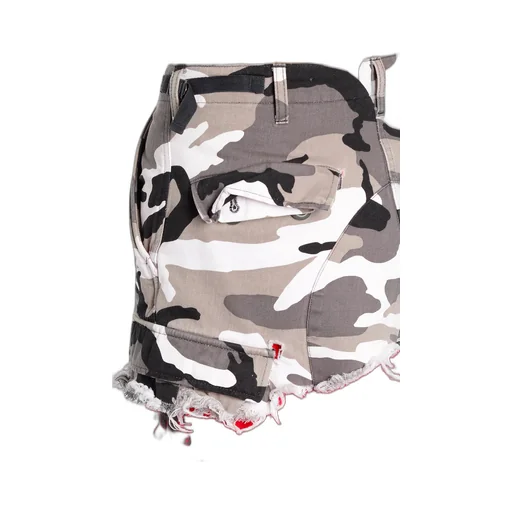 Cut Camo Cargo Pants Red