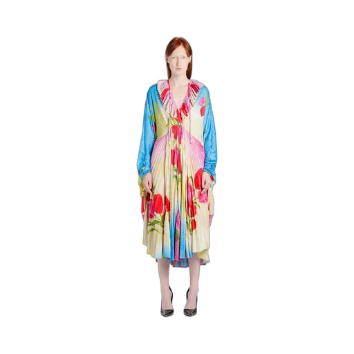 Flower Print Pleated Dress