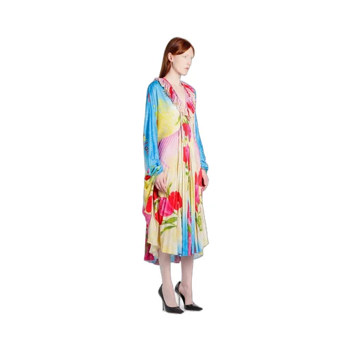 Flower Print Pleated Dress