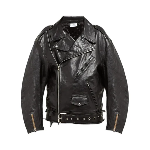 Oversized Leather Biker Jacket