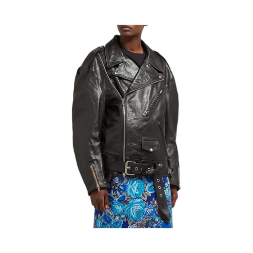 Oversized Leather Biker Jacket