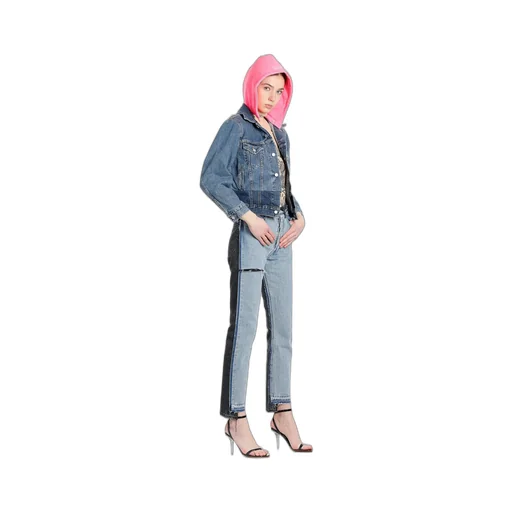 Blue Denim Jacket With Hood