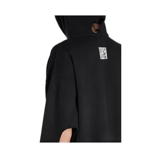 Black Hoodie With Cut-Out Sleeves Fuck You