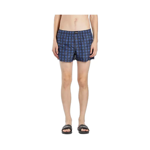 Blue Plaid Swimming Shorts