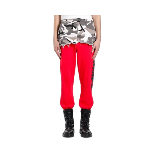 Cut Camo Cargo Pants Red