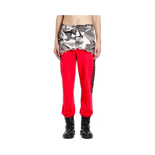 Cut Camo Cargo Pants Red
