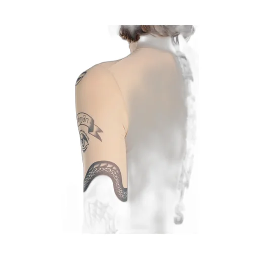 Tattoo Print Turtleneck Top