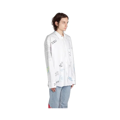Scribble Print Button-Down Shirt