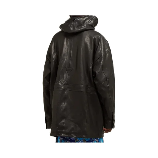 Leather Hooded Parka
