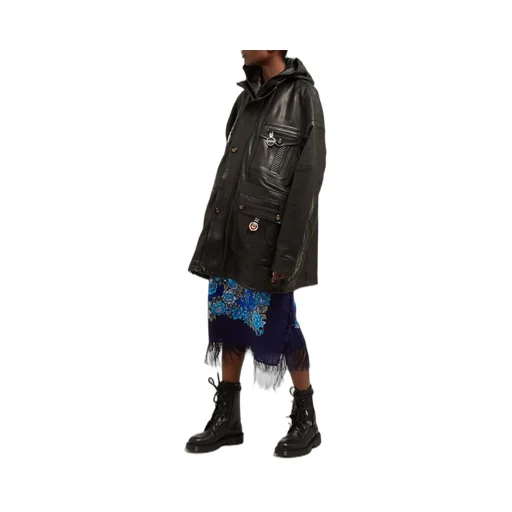 Leather Hooded Parka