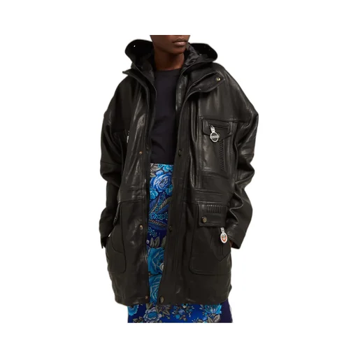 Leather Hooded Parka