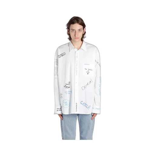 Scribble Print Button-Down Shirt