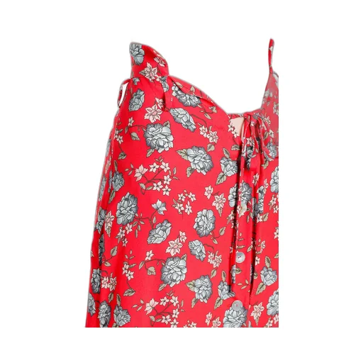 Red Floral Maxi Skirt
