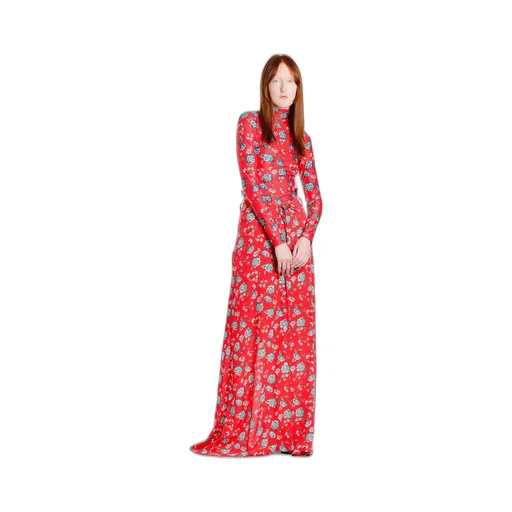 Red Floral Maxi Skirt