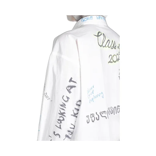 Scribble Print Button-Down Shirt