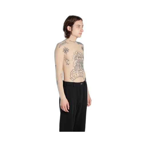 Tattoo Print Turtleneck Top