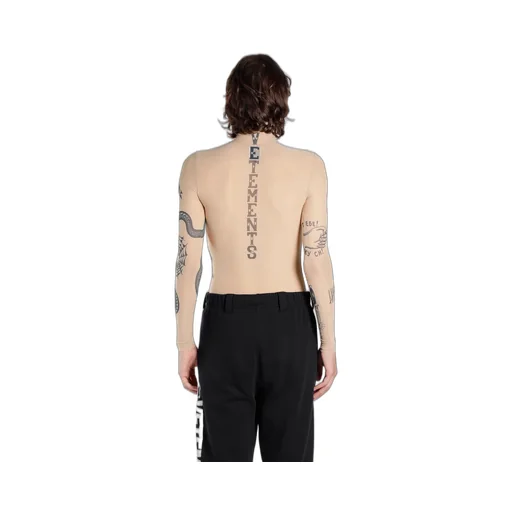 Tattoo Print Turtleneck Top