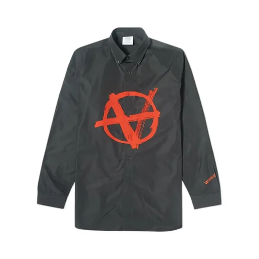 Anarchy Print Button-Down Shirt