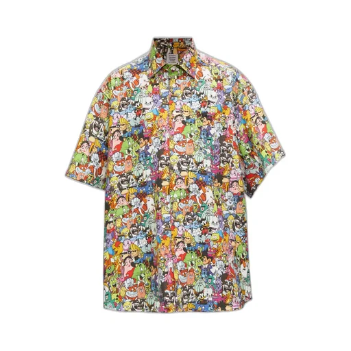 Cartoon Print Short Sleeve Shirt