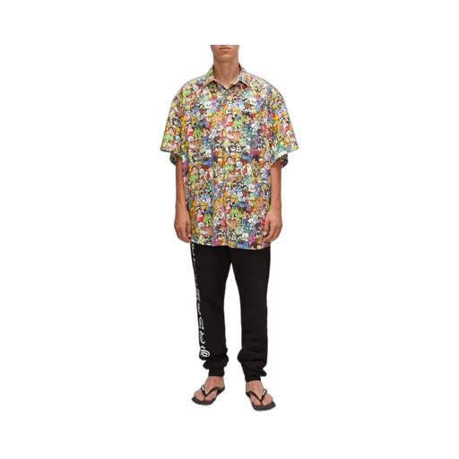 Cartoon Print Short Sleeve Shirt