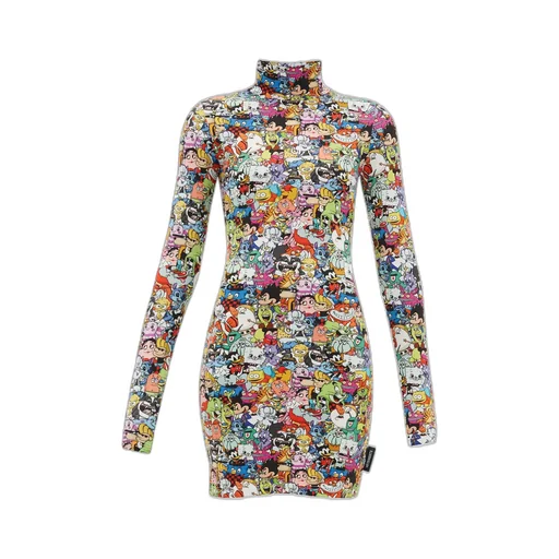 Cartoon Print Mini Dress