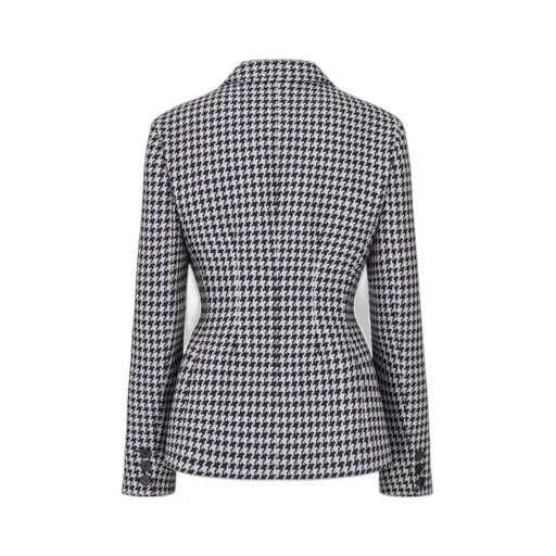 Houndstooth Button-Up Jacket