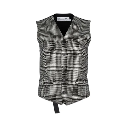 Plaid Detail Vest