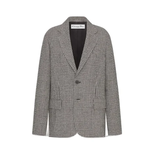 Dior Houndstooth Button-Up Jacket