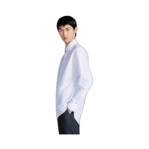Striped Collared Long-Sleeve Shirt