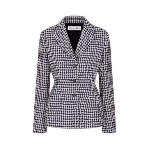 Houndstooth Button-Up Jacket