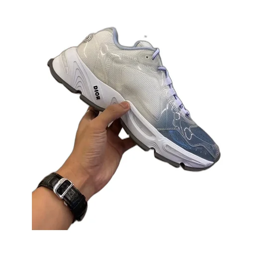 Blue Mesh Flat Casual Sneakers