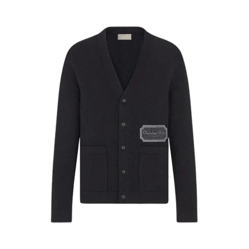 Logo Patch V-Neck Cardigan