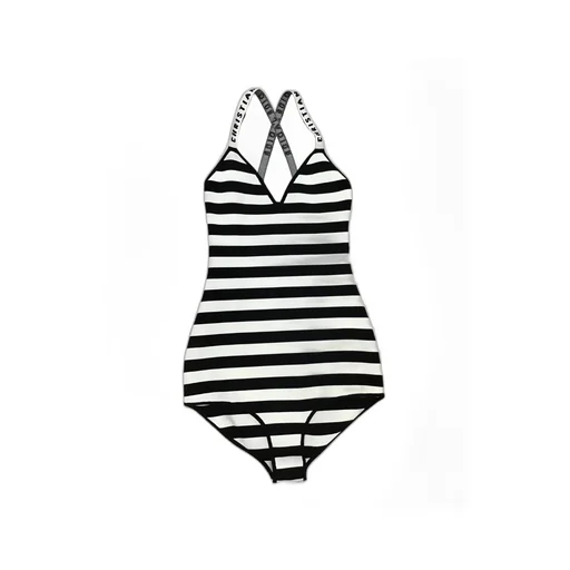 Horizontal Stripe Logo Swimsuit