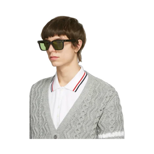Black Logo Oversized Frame Sunglasses
