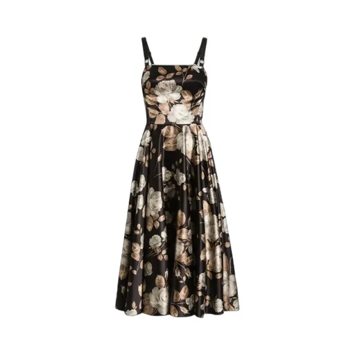 Vintage Rose-Print Dress