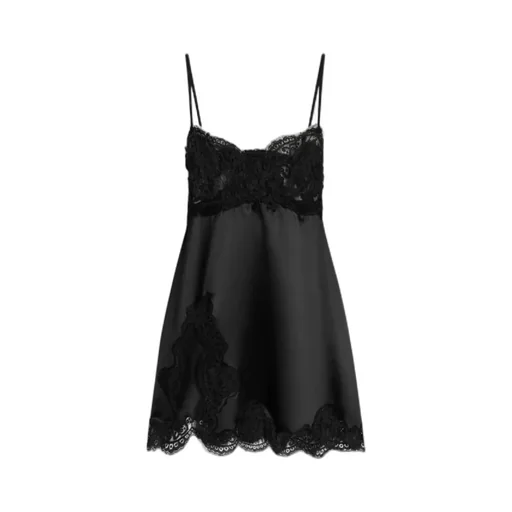 Lace Detailed Satin Dress