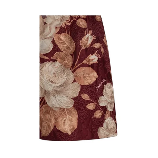 Vintage Rose-Print Brocade Shorts