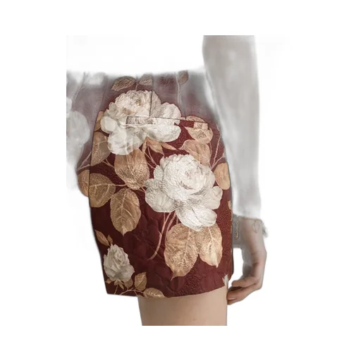 Vintage Rose-Print Brocade Shorts