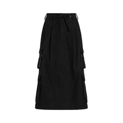 Drawstring Midi Cargo Skirt