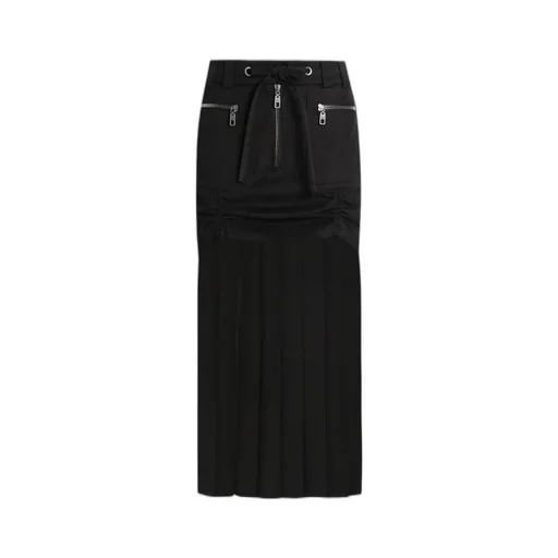 Twill Chiffon Midi Skirt
