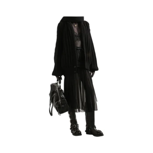 Twill Chiffon Midi Skirt