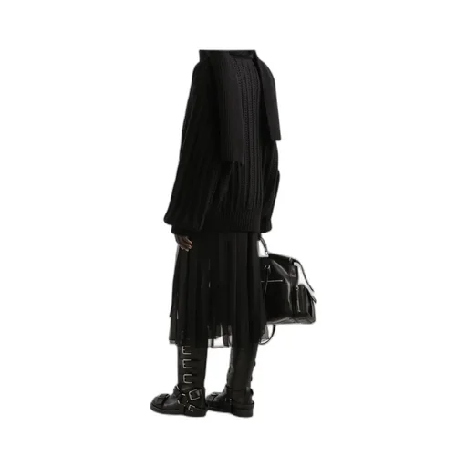 Twill Chiffon Midi Skirt