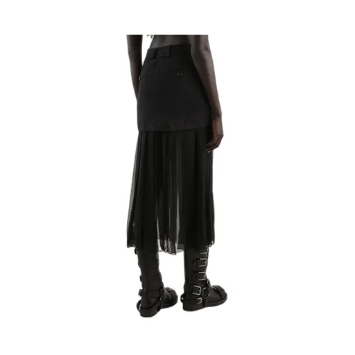 Twill Chiffon Midi Skirt