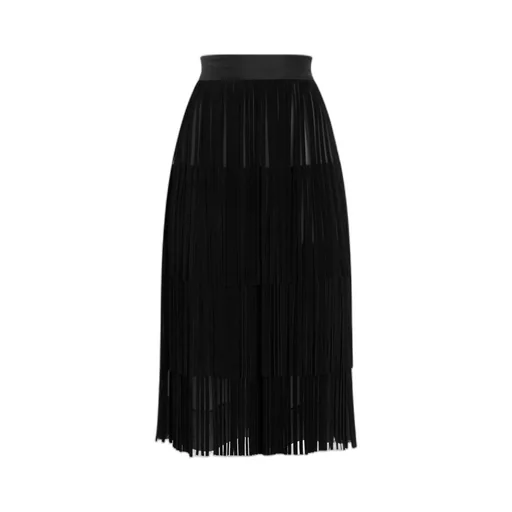 Gathered Waist Midi Skirt