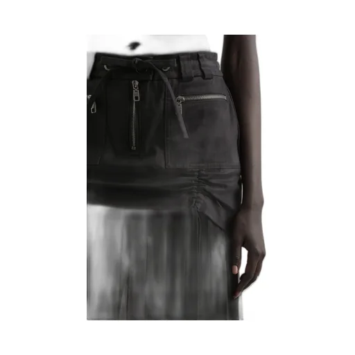 Twill Chiffon Midi Skirt